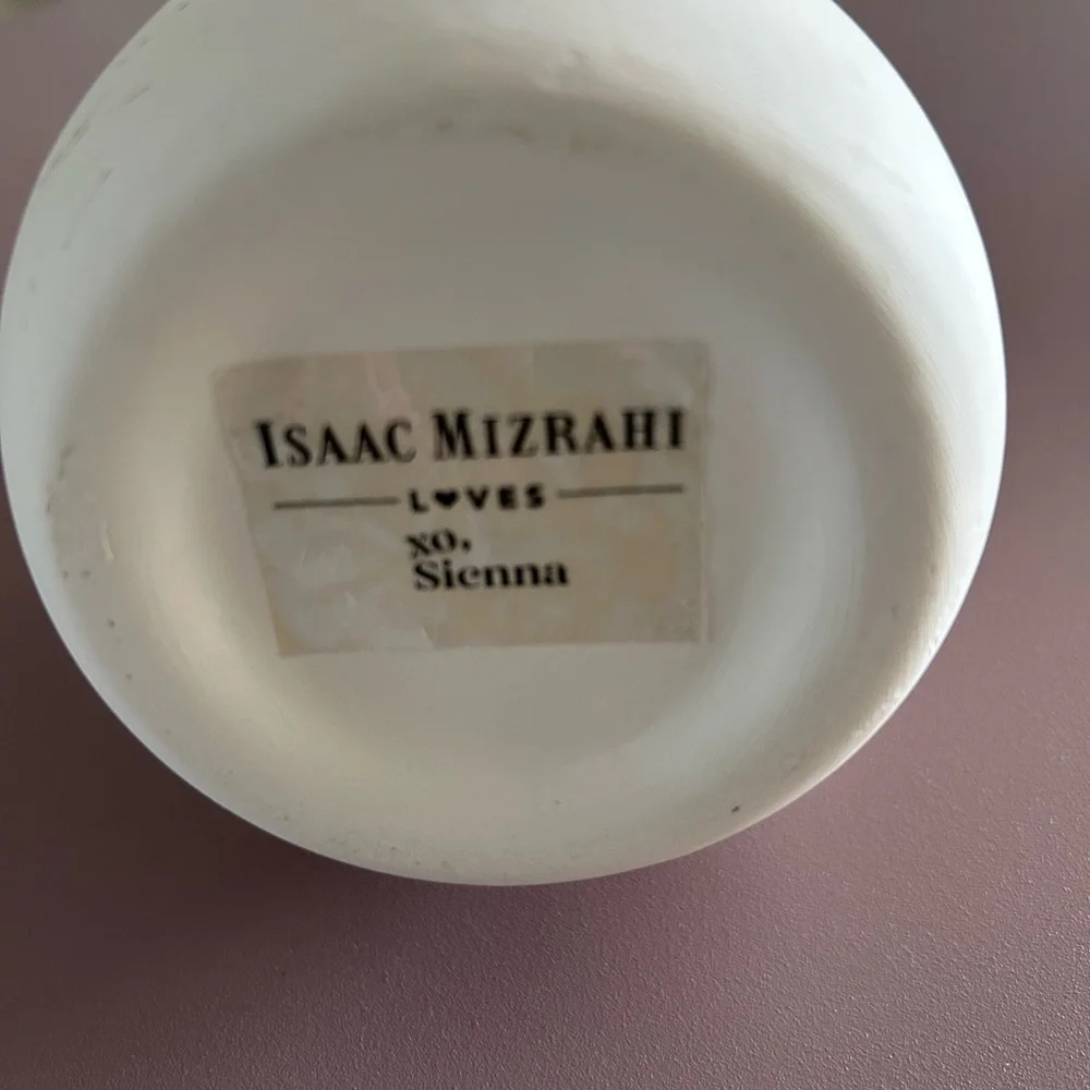Isaac Mizrahi Pink and White Drip Vase